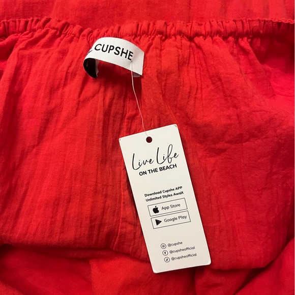 Cupshe x Kelsey Anderson Hello Sunshine Red Halter Maxi Dress Size Large NWT - Picture 9 of 14